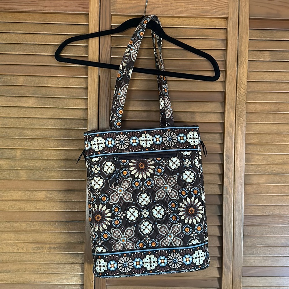 Like New - Vera Bradley Canyon Brown shoulder laptop bag with long straps